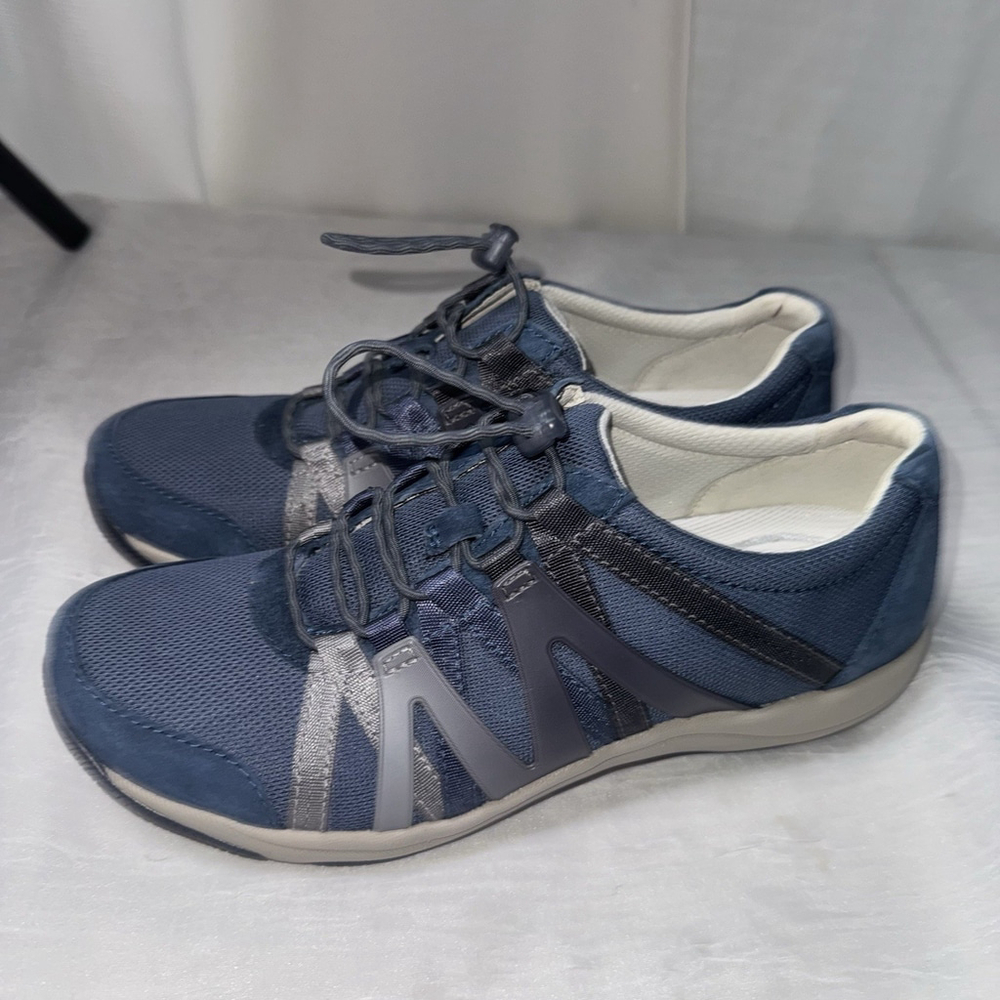 Dansko Henriette Sneakers Shoes Navy Leather Walking Comfort Slip-On 38/7.5 - Picture 3 of 11